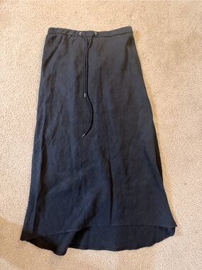 James Perse Black High-Low Drawstring Skirt